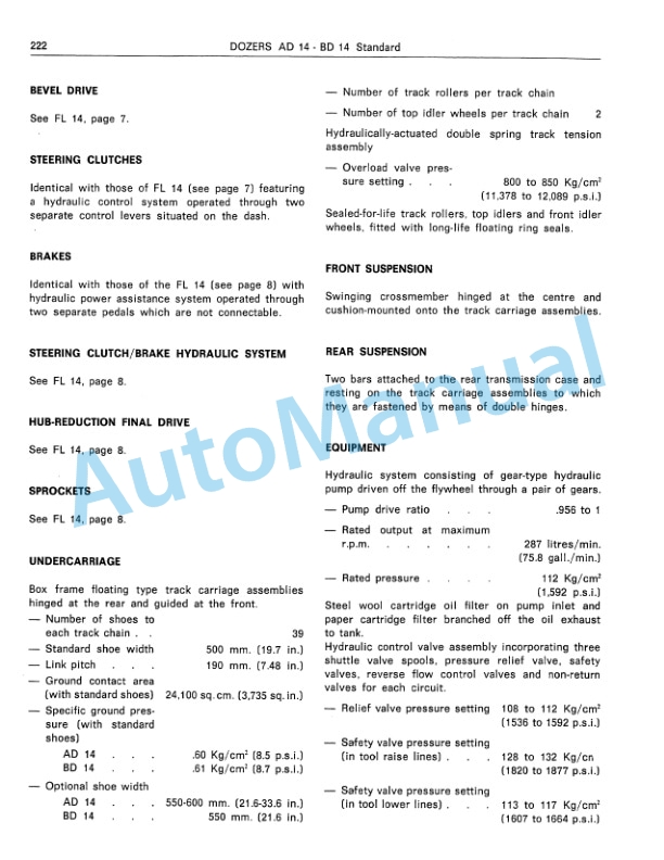 Fiatallis FL14, FL 14B Crawler Loader - 14, 14B Dozer - 150C Crawler Tractor Service Manual 60406026 4 Fiatallis FL14, FL 14B Crawler Loader - 14, 14B Dozer - 150C Crawler Tractor Service Manual 60406026-4