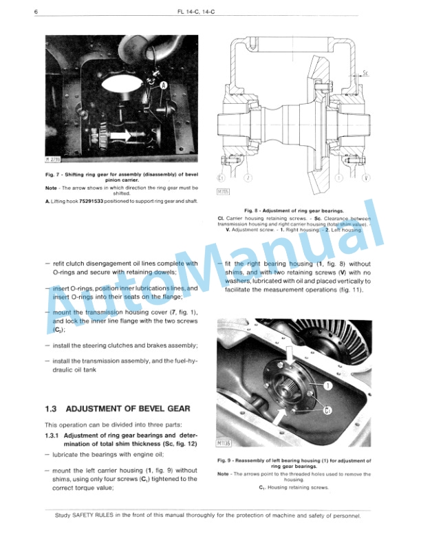 Fiatallis FL14C, 14C Crawler Dozer Service Manual 60406292 2 Fiatallis FL14C, 14C Crawler Dozer Service Manual 60406292-2