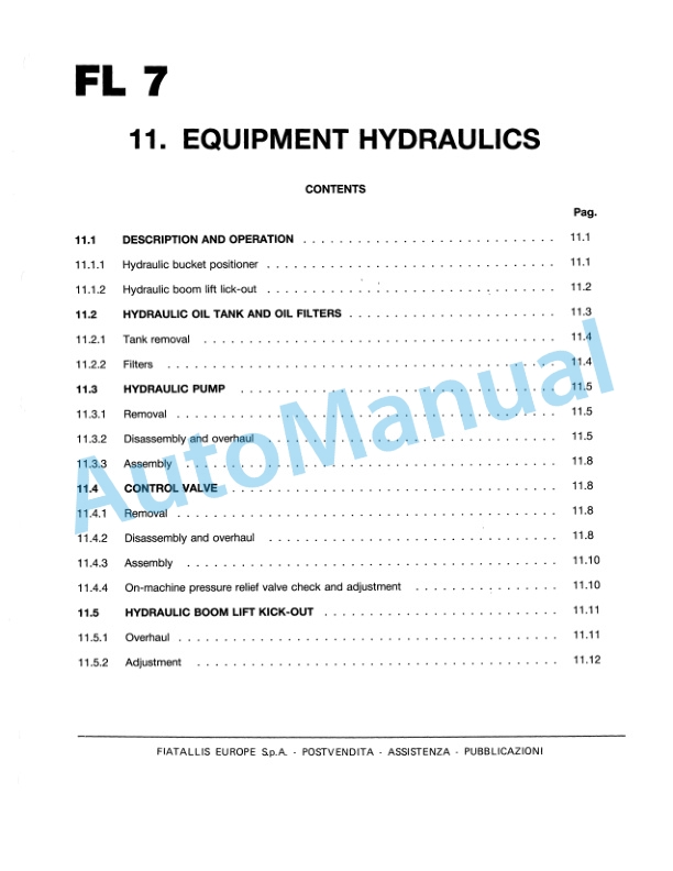 Fiatallis FL7 Service Manual 60406369 2 Fiatallis FL7 Service Manual 60406369-2
