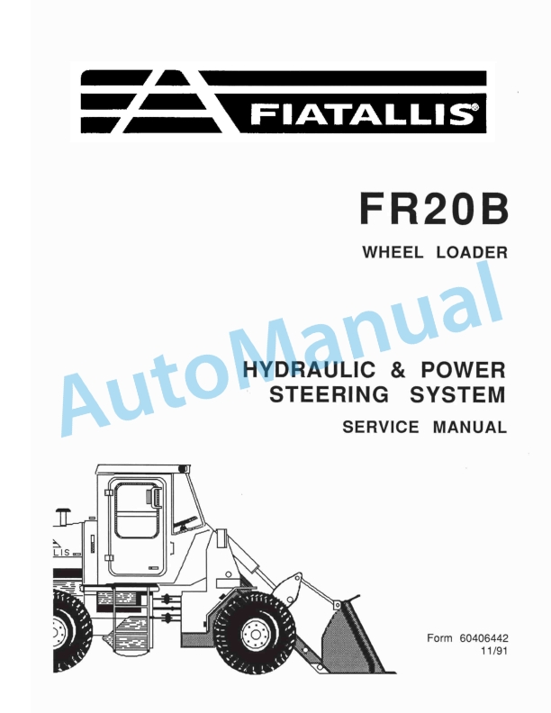 Fiatallis FR20B Wheel Loader Service Manual 60406442
