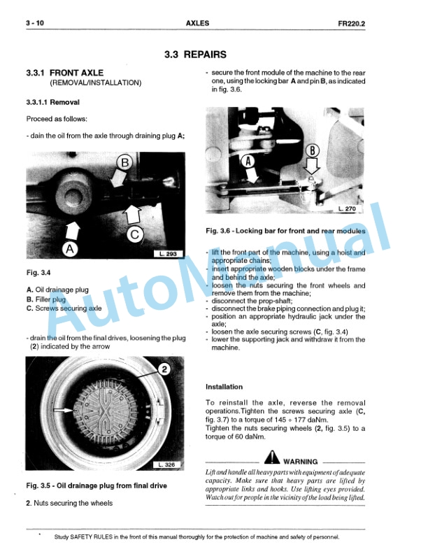 Fiatallis FR220.2 Wheel Loader Service Manual 60402209 3 Fiatallis FR220.2 Wheel Loader Service Manual 60402209 - Image 3