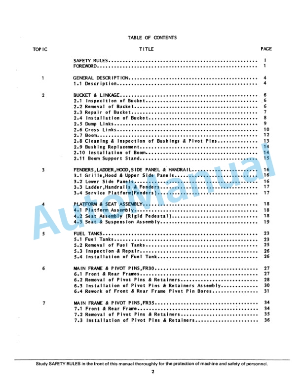 Alternative view of Fiatallis FR30, FR35 Wheel Loader Service Manual 73147745