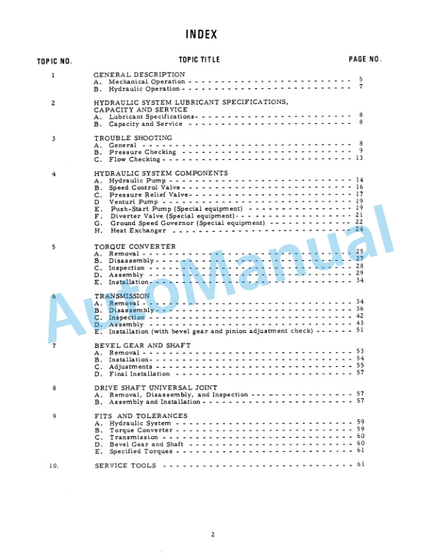 Fiatallis HD11EP, 11B Crawler Tractor Service Manual 70666686 2 Fiatallis HD11EP, 11B Crawler Tractor Service Manual 70666686-2