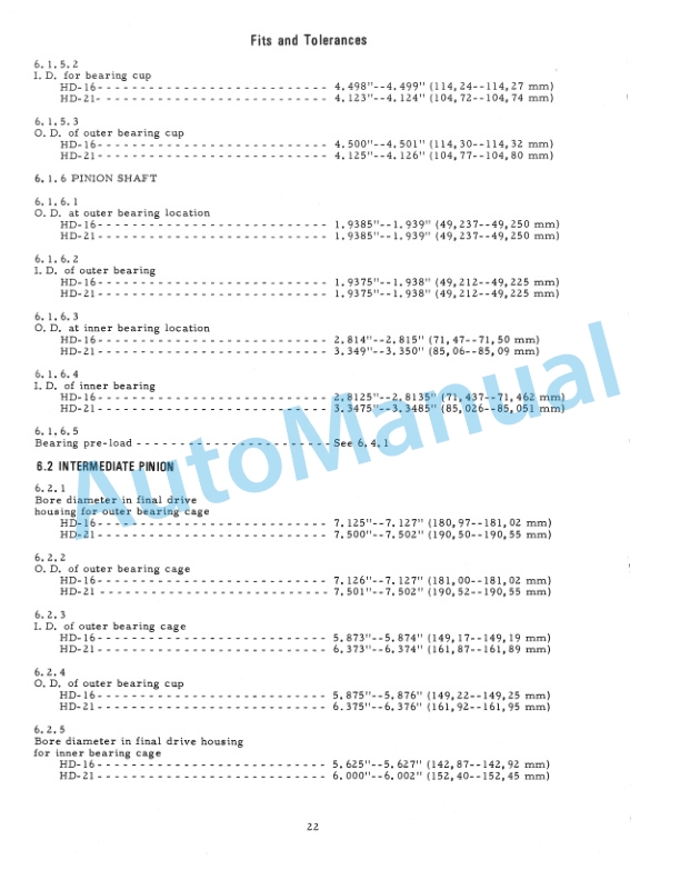 Fiatallis HD16, 16B, HD21 Crawler Tractor Service Manual 70686969 5 Fiatallis HD16, 16B, HD21 Crawler Tractor Service Manual 70686969-5