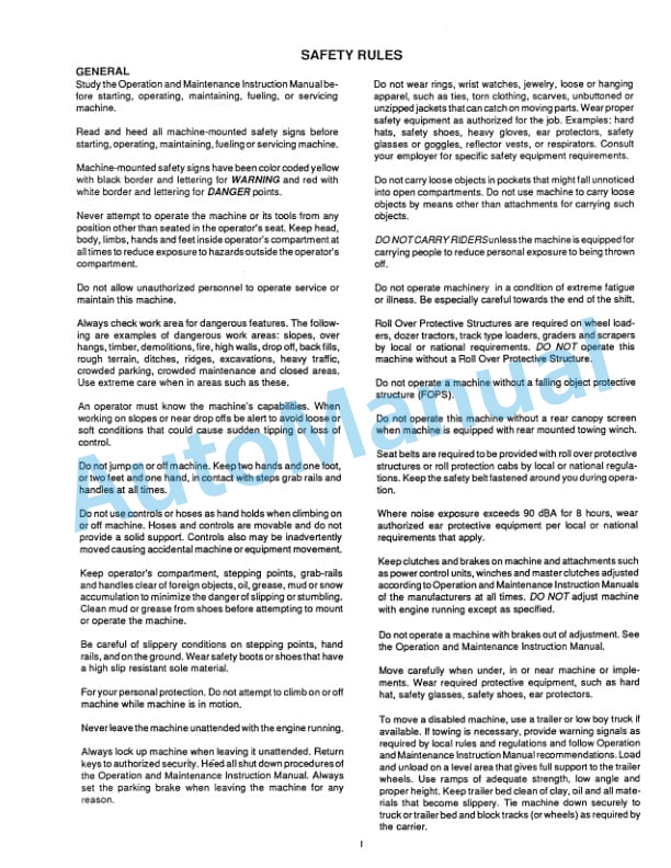 Alternative view of Fiatallis M100, 100B, 100C Motor Grader Service Manual 70646138
