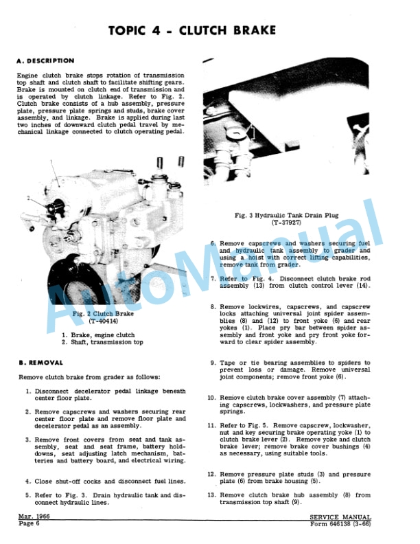 Fiatallis M100, 100B, 100C Motor Grader Service Manual 70646138 4 Fiatallis M100, 100B, 100C Motor Grader Service Manual 70646138 - Image 4