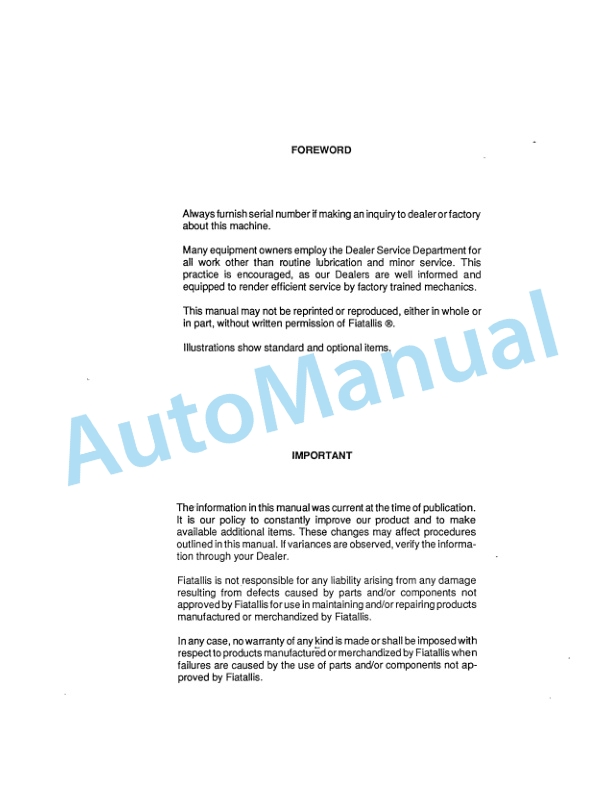 Fiatallis T04, T04B Series Turbo Charger Service Manual 70687805 3 Fiatallis T04, T04B Series Turbo Charger Service Manual 70687805-3