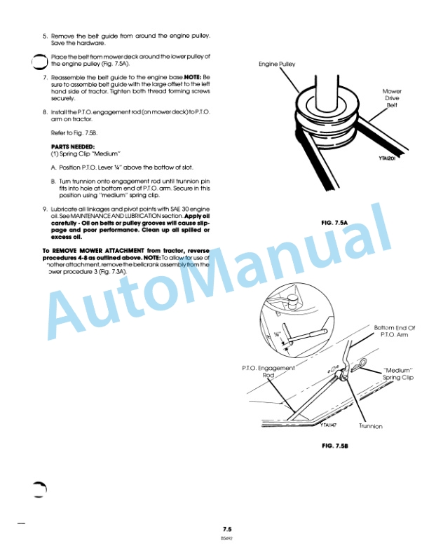 Ford New Holland 09GN3698 42in Mower Attachment Operation and Maintenance Manual 42641029-5