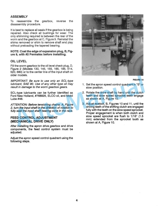 Ford New Holland 130, 145, 155, 165, 185, 513, 519, 679, 514, 520, 680 Manure Spreader Service Manual 41721802-4