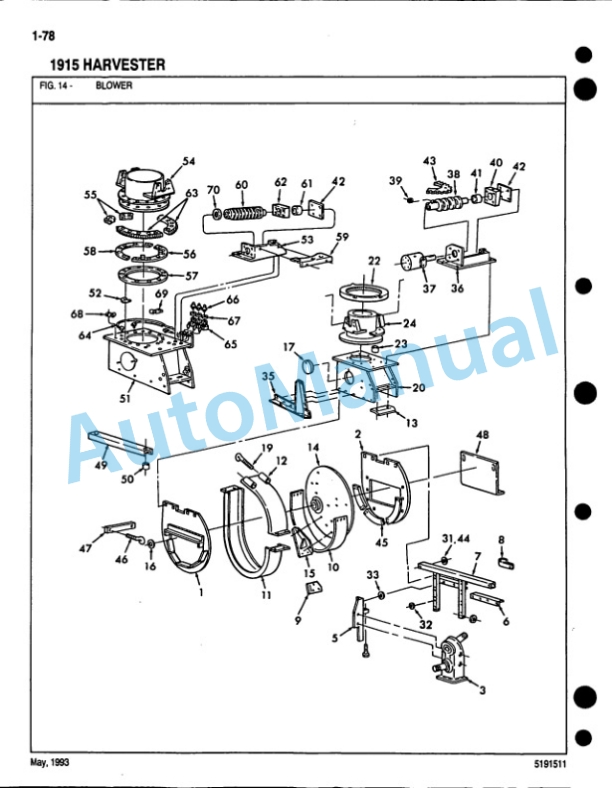 Ford New Holland 1915 Forage Harvester Service Parts Catalogue 5191511-2