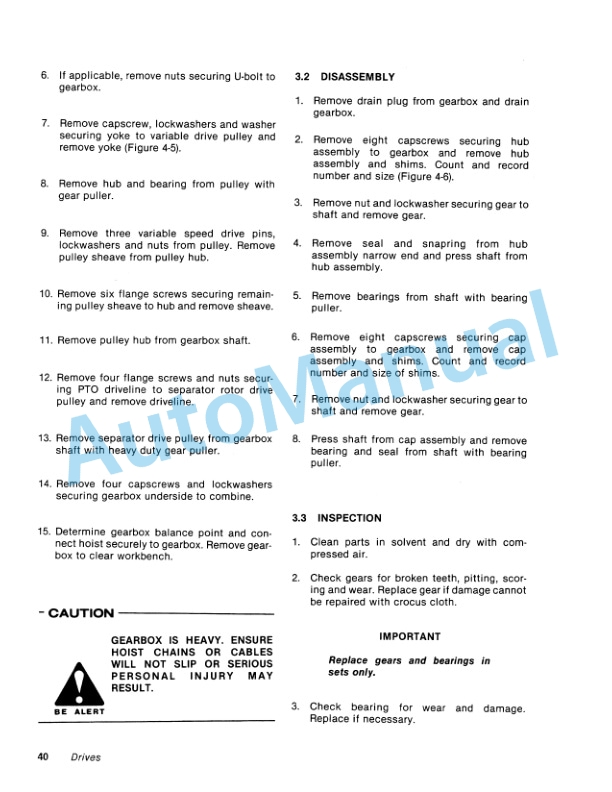 Ford New Holland 2000 Combine Tractor Service Manual 43200010-4