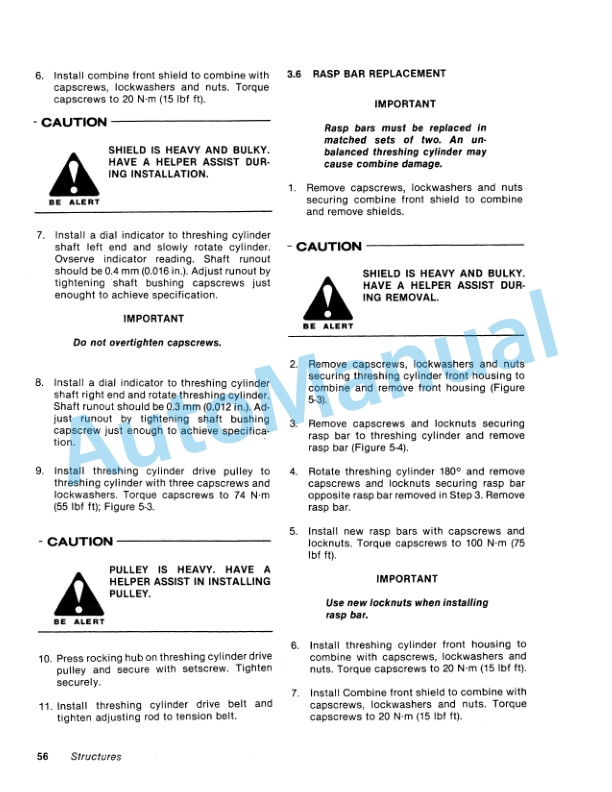 Ford New Holland 2000 Combine Tractor Service Manual 43200010-5