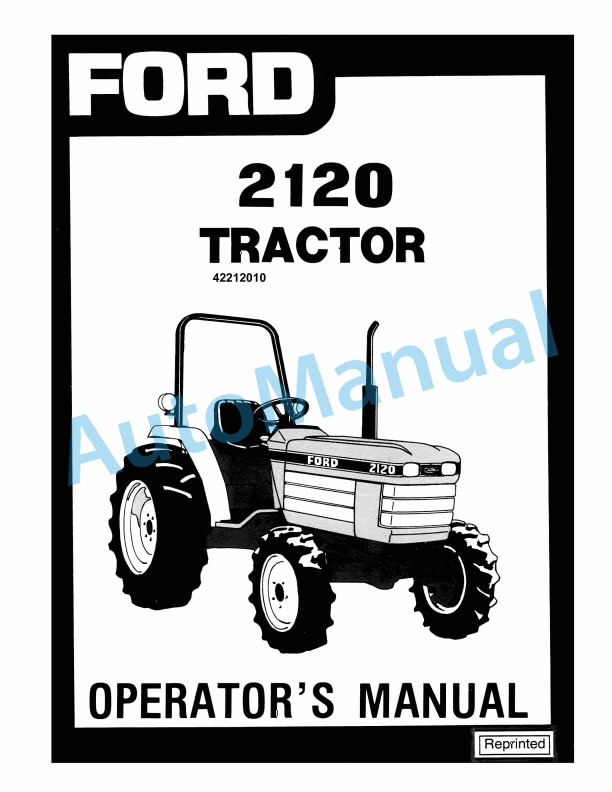Ford New Holland 2120 Tractor Operation and Maintenance Manual 42212010