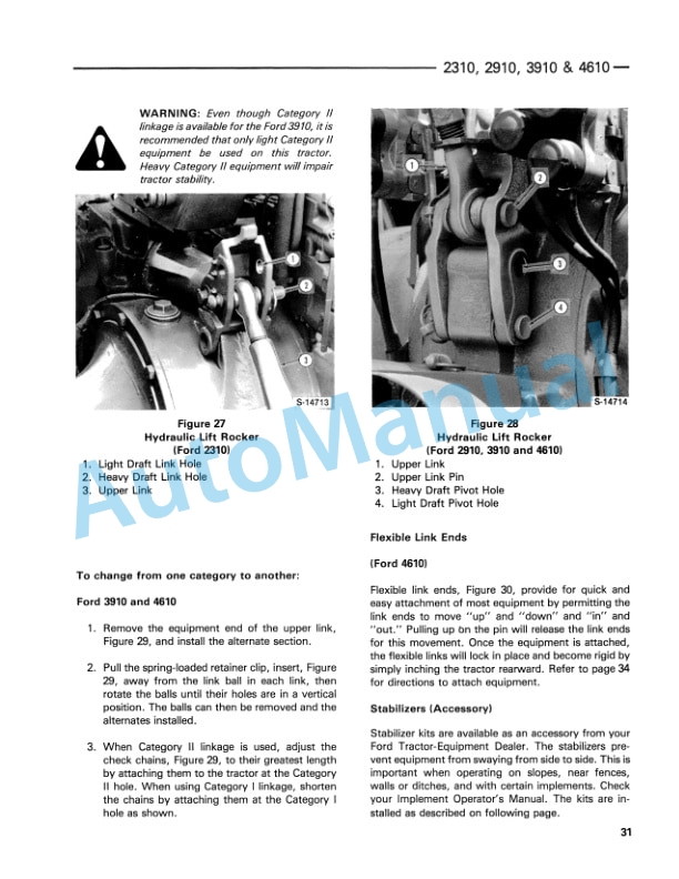Ford New Holland 2310, 2910, 3910, 4610 Tractor Operation and Maintenance Manual 42231030 3 Ford New Holland 2310, 2910, 3910, 4610 Tractor Operation and Maintenance Manual 42231030-3