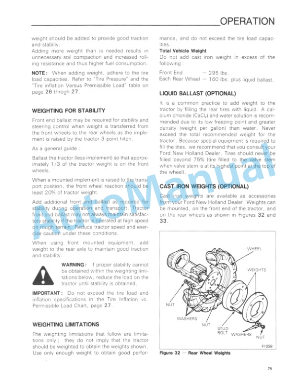 Ford New Holland 3415 Tractor Operation and Maintenance Manual 42341510 3 Ford New Holland 3415 Tractor Operation and Maintenance Manual 42341510-3