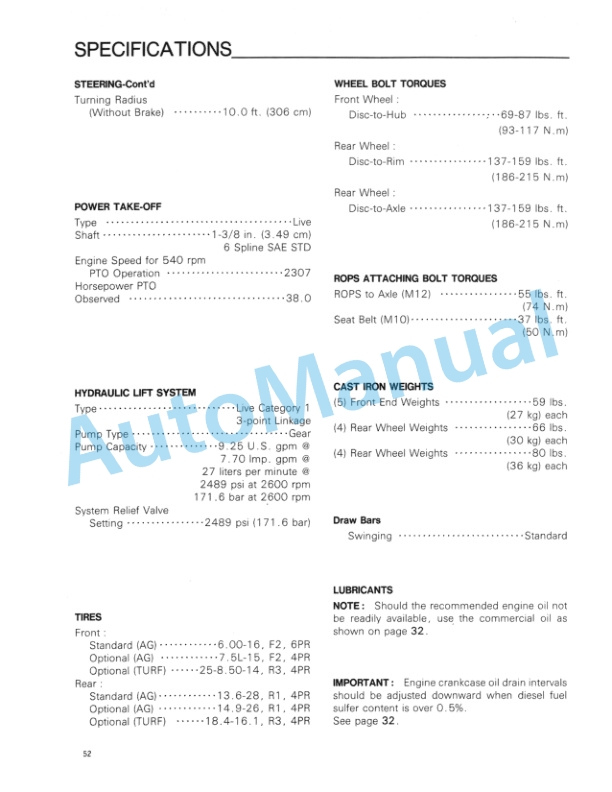Ford New Holland 3415 Tractor Operation and Maintenance Manual 42341510 5 Ford New Holland 3415 Tractor Operation and Maintenance Manual 42341510-5