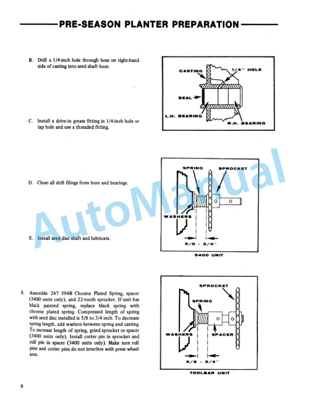 Ford New Holland 354 Series Pre-Season Planter Preparation Service Manual 40035410-3