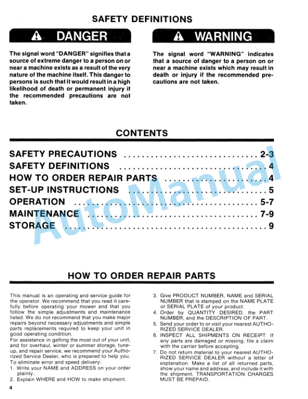 Ford New Holland 42in Rotary Mower Operation and Maintenance Manual 42004210 3 Ford New Holland 42in Rotary Mower Operation and Maintenance Manual 42004210-3
