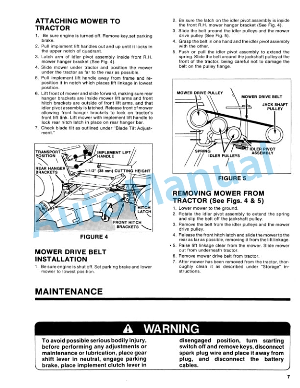 Ford New Holland 42in Rotary Mower Operation and Maintenance Manual 42004210 4 Ford New Holland 42in Rotary Mower Operation and Maintenance Manual 42004210-4