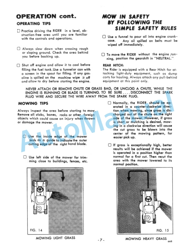 Ford New Holland 51, 61, 66 Rider Mower Tractor Operation and Maintenance Manual 42005131-3
