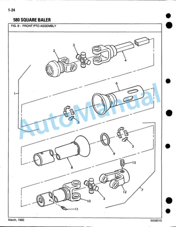 Ford New Holland 580 Baler Service Parts Catalogue 5058010-2