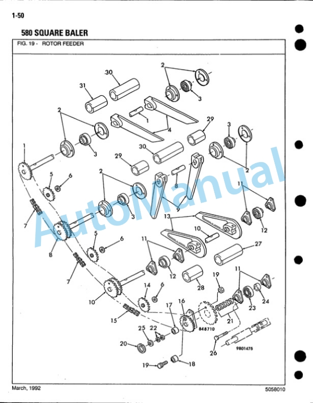 Ford New Holland 580 Baler Service Parts Catalogue 5058010-3