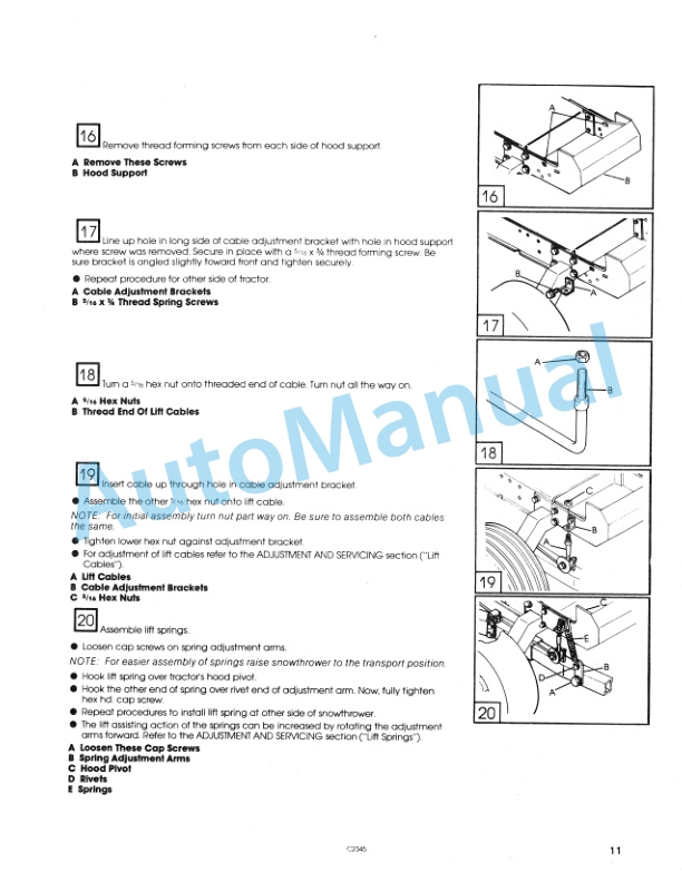 Ford New Holland 63680, 9607451 42in Snowthrower Attachment Operation and Maintenance Manual 42641062-3