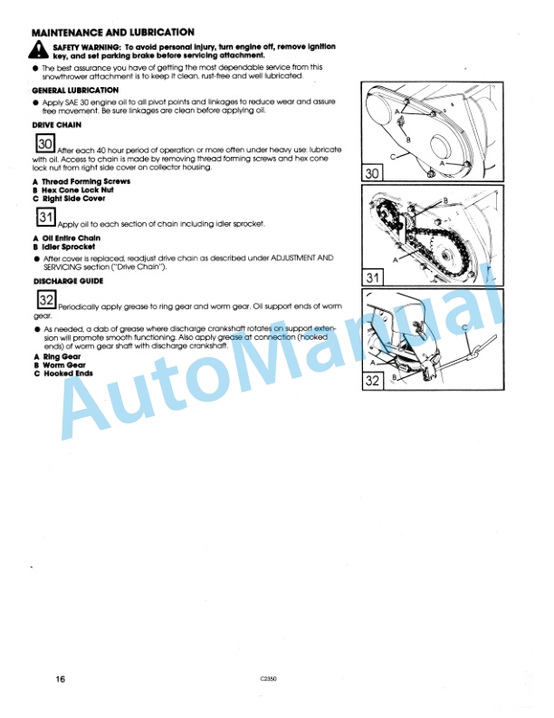 Ford New Holland 63680, 9607451 42in Snowthrower Attachment Operation and Maintenance Manual 42641062-4