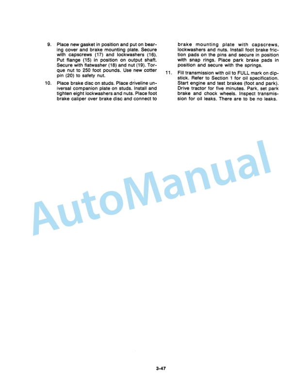 Ford New Holland 700, 750, 800, 825, 850, 900, 950 Series 2 Tractor Service Manual 40070060-3