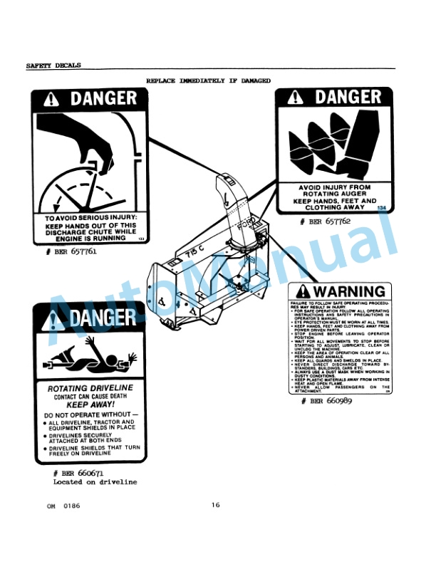 Ford New Holland 715C Series Rear Mounted Two Stage Snowblower Operation and Maintenance Manual 42648010-4