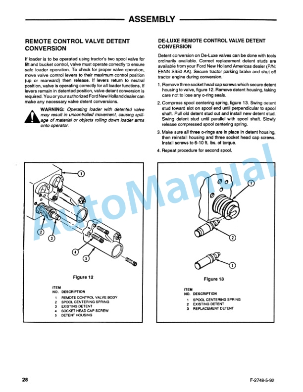 Ford New Holland 7413 Series Quick Attach Farm Loader Operation and Maintenance Manual 42741311-4