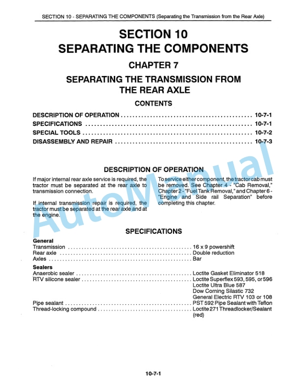Ford New Holland 8670, 8770, 8870, 8970 Tractor Service Manual 40807010-5
