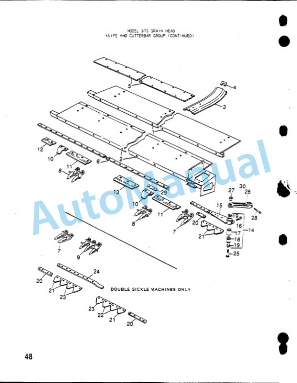Ford New Holland 970, 972 Grain Head Service Parts Catalogue 5097022-3