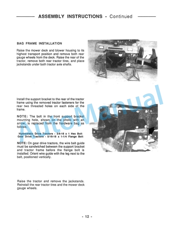 Ford New Holland Grass Collector For YT - LGT Gasoline Tractor Operation and Maintenance Manual 41641400-3