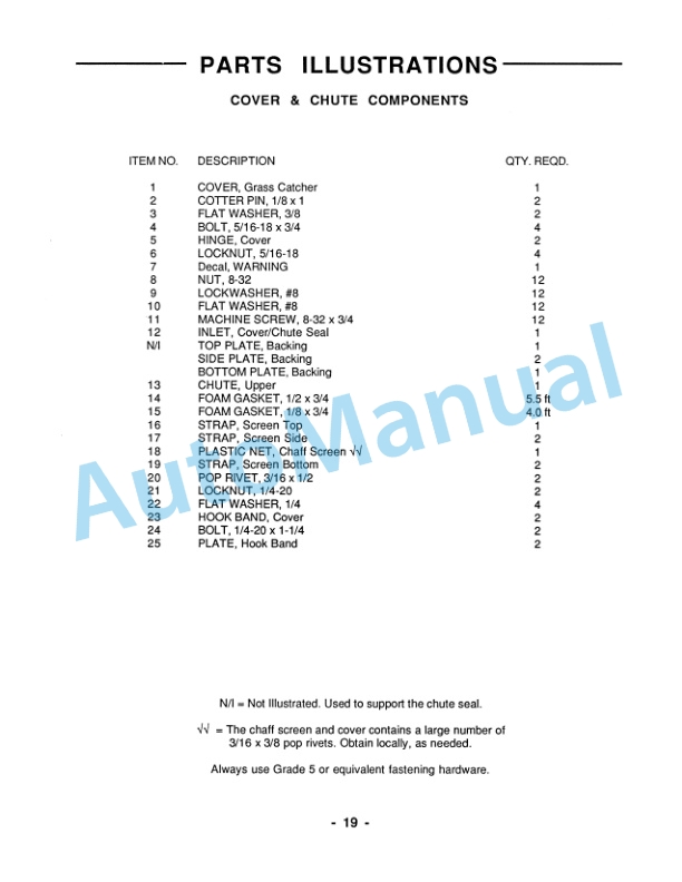 Ford New Holland Grass Collector For YT - LGT Gasoline Tractor Operation and Maintenance Manual 41641400-4