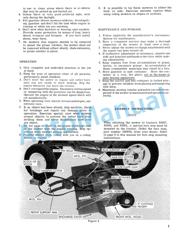 Ford New Holland Rotary Mower-36-Inch for Ford Lawn and Garden Tractor Operation and Maintenance Manual 42641054-4
