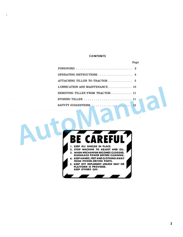 Ford New Holland Tiller-32-Inch Ford 80 and 100 Lawn and Garden Tractor Operation and Maintenance Manual 42641053-2