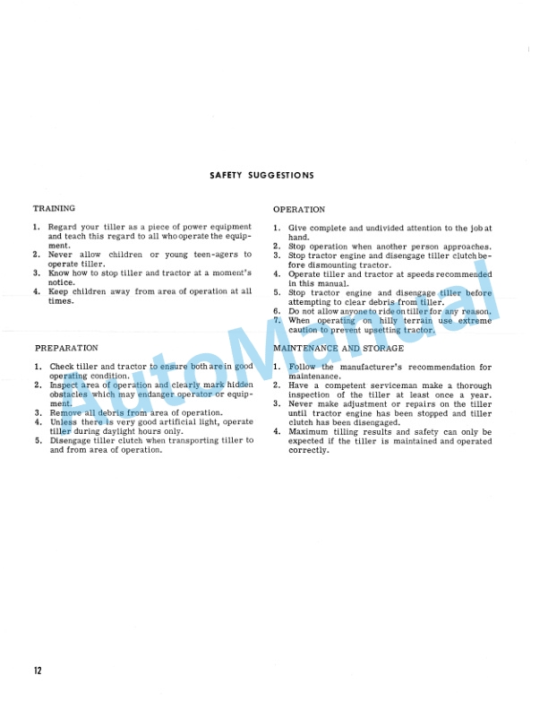 Ford New Holland Tiller-32-Inch Ford 80 and 100 Lawn and Garden Tractor Operation and Maintenance Manual 42641053-5