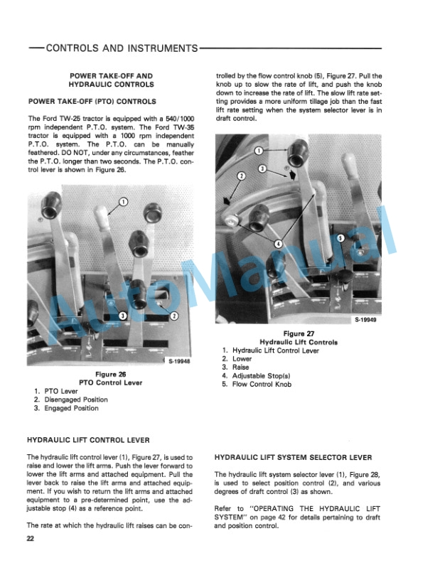 Ford New Holland TW-25, TW-35 Tractor Operation and Maintenance Manual 42002521-2