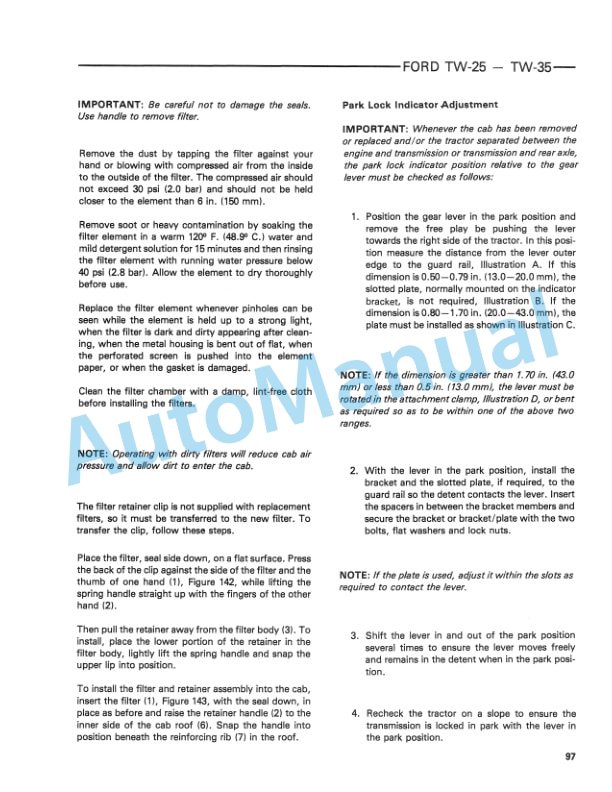 Ford New Holland TW-25, TW-35 Tractor Operation and Maintenance Manual 42002521-5