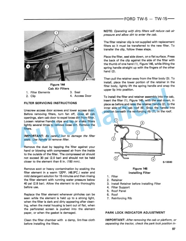 Ford New Holland TW-5, TW-15 Tractor Operation and Maintenance Manual 42001520 5 Ford New Holland TW-5, TW-15 Tractor Operation and Maintenance Manual 42001520-5