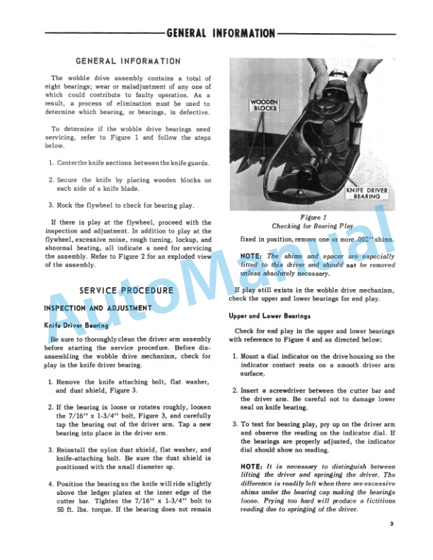 Ford New Holland Wobble Drive For 515 Rear Attached Mower Service Manual 40881034-2