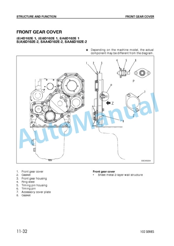 Komatsu 102 Series Diesel Engine Shop Manual 6D102E-BE2 2 Komatsu 102 Series Diesel Engine Shop Manual 6D102E-BE2-2