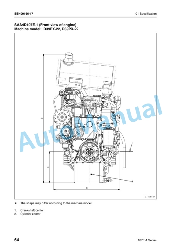 Alternative view of Komatsu 107E-1 Series Engine Shop Manual SEN00161-26