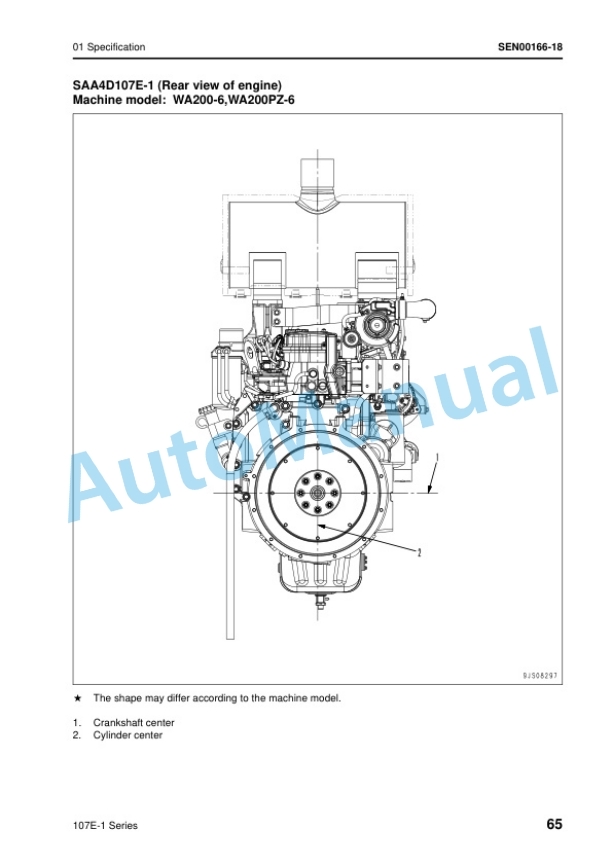 Alternative view of Komatsu 107E-1 Series Engine Shop Manual SEN00161-27