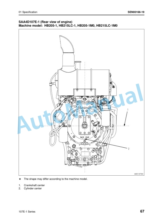 Alternative view of Komatsu 107E-1 Series Engine Shop Manual SEN00161-28