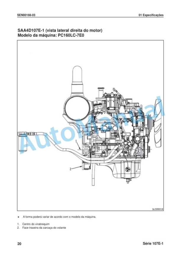 Alternative view of Komatsu 107E-1 Series Motor Shop Manual KPBM016106