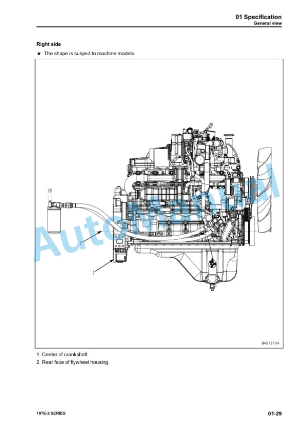 Alternative view of Komatsu 107E-2 Series Engine Shop Manual SEN05623-10