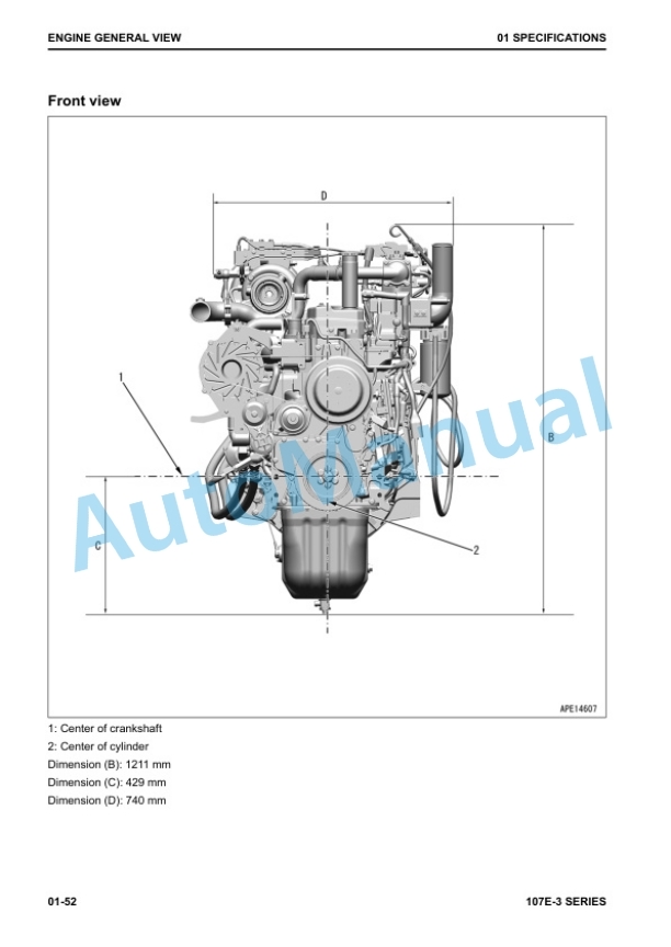 Alternative view of Komatsu 107E-3 Series Engine Shop Manual SEN06502-11