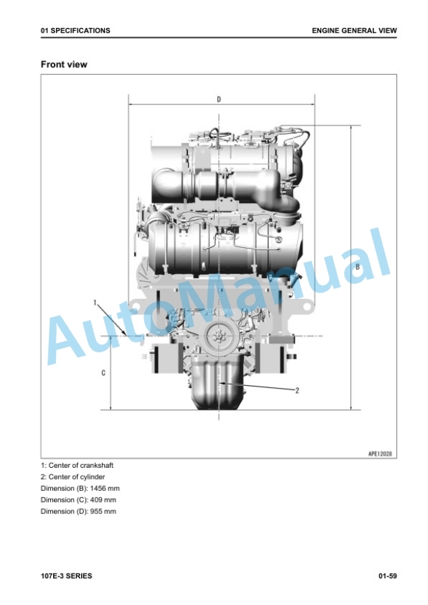 Alternative view of Komatsu 107E-3 Series Engine Shop Manual SEN06502-17